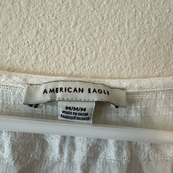 American Eagle Outfitters Cream Button-Front Blouse - Picture 2 of 3